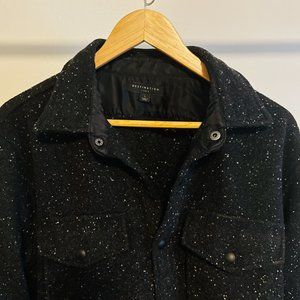 J Crew Destination Two-Pocket Wool-Blend Workshirt in Speckle Print